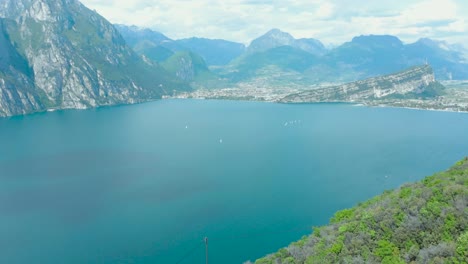 captivating drone aerial shot of lago di garda