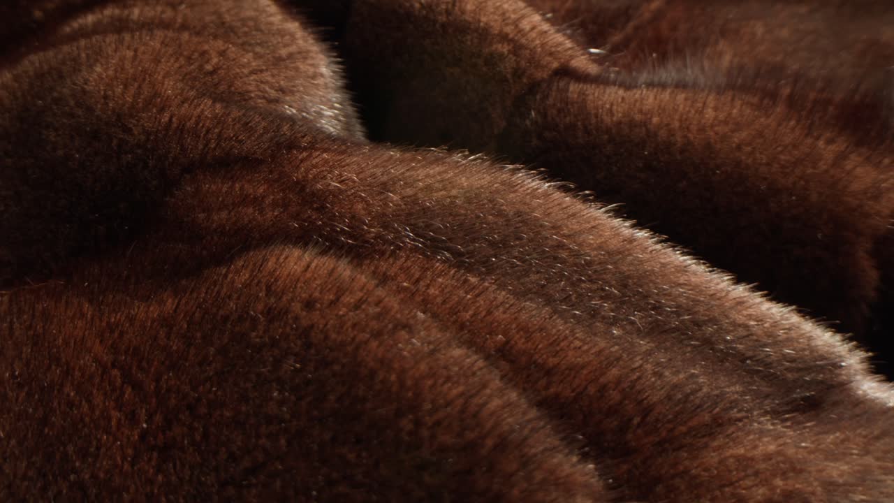 Nahaufnahme der Textur von braunem Nerzfell