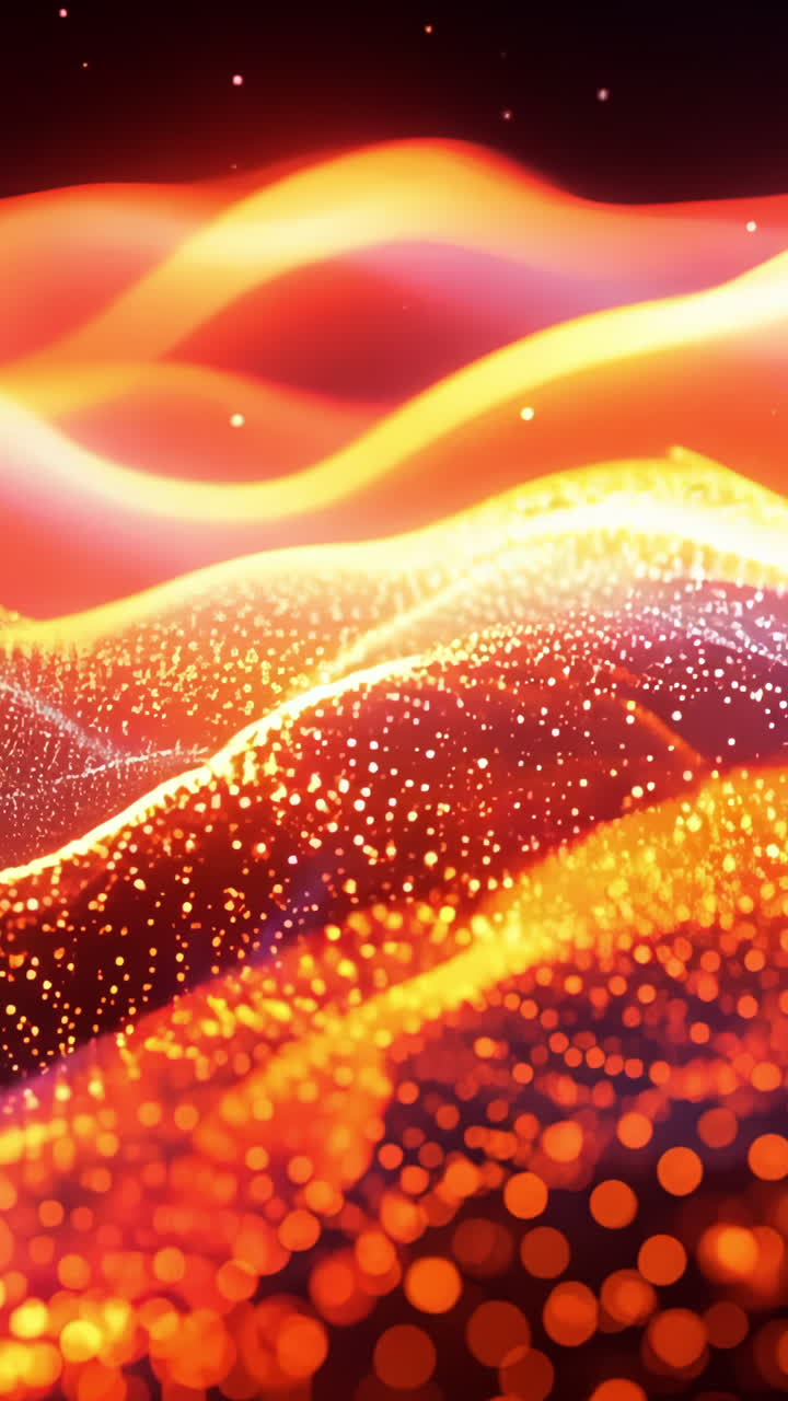 A colorful, abstract image of a wave with a lot of sparkles. The image has a dreamy, ethereal quality to it Vertical video