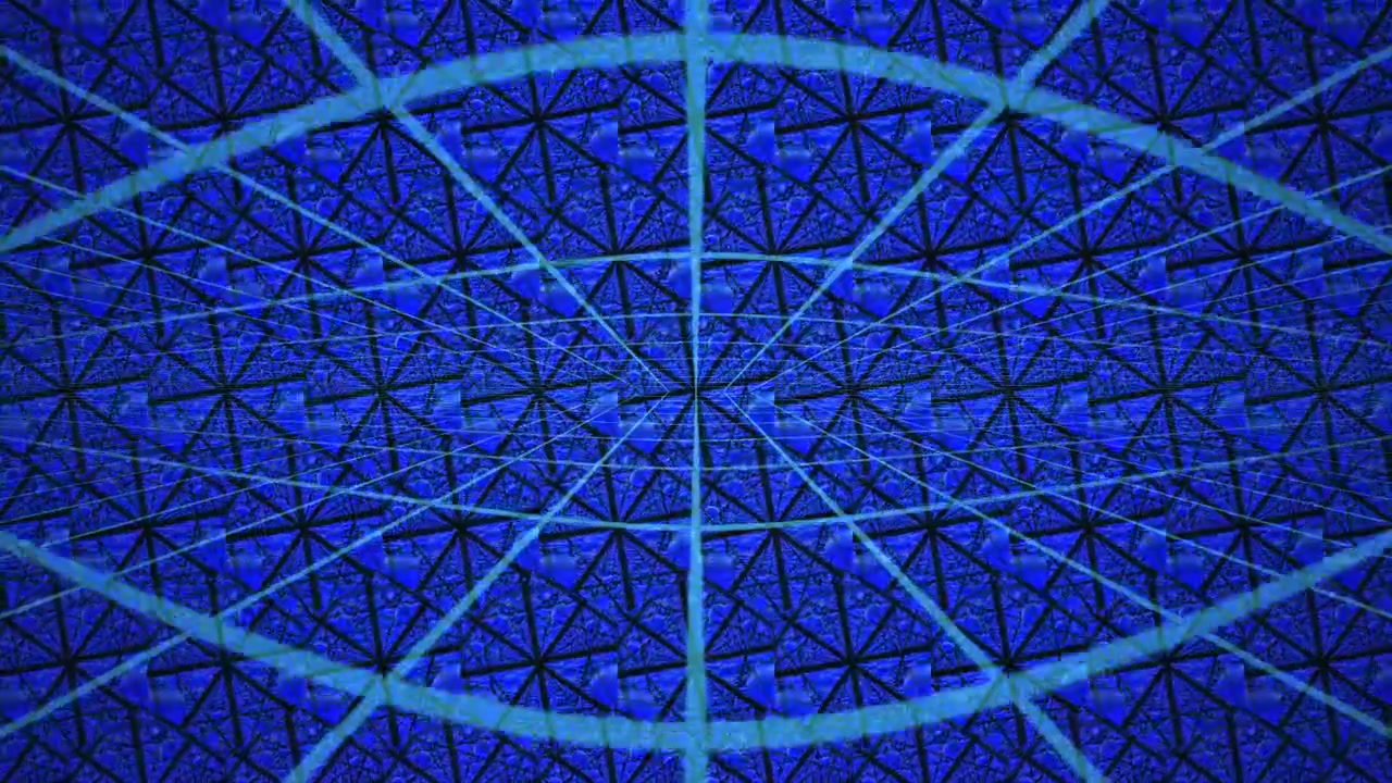Abstract Blue Geometric Grid Pattern Moving in Infinite Loop