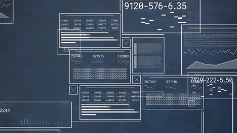 animación del procesamiento de datos por computadora sobre un fondo azul