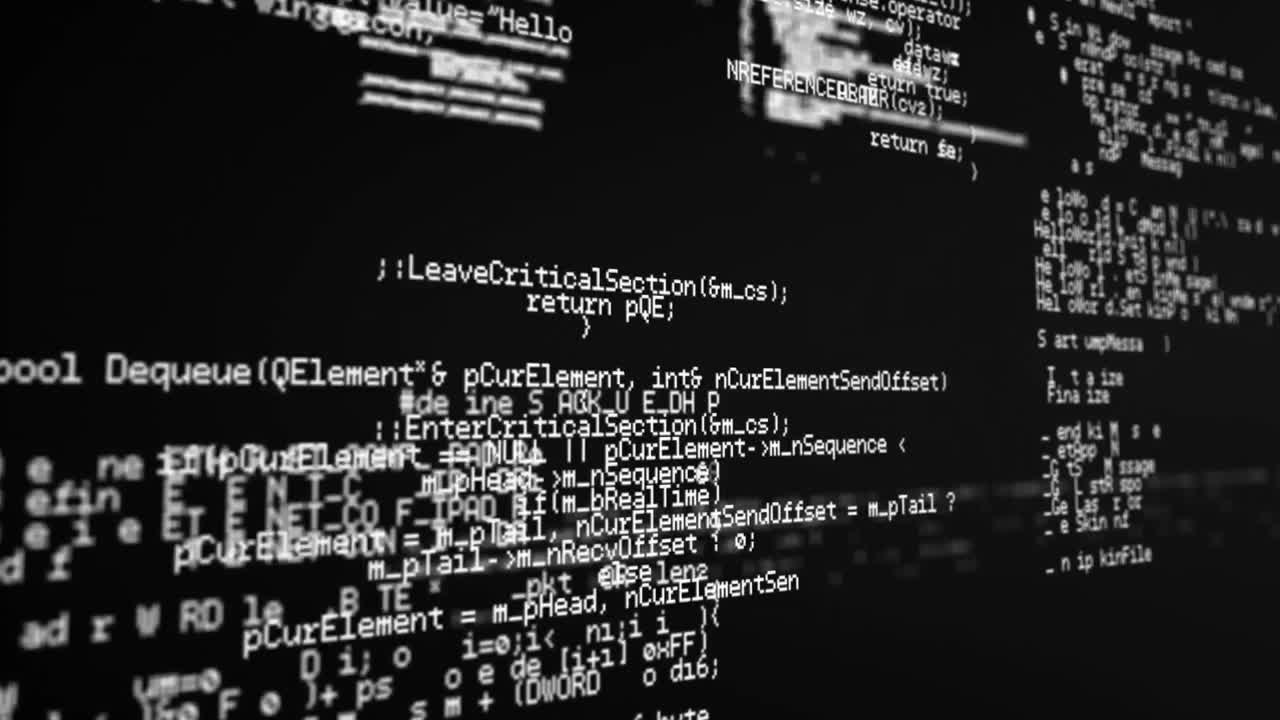 Digital animation of matrix