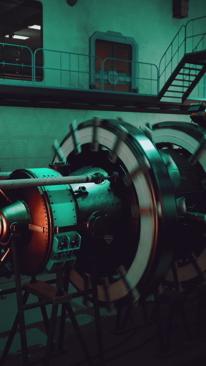 gran motor industrial en un entorno de fábrica