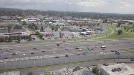 drone flying above the interstate