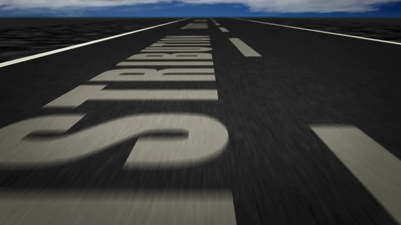 도로 루프에 대한 비행 운송 텍스트