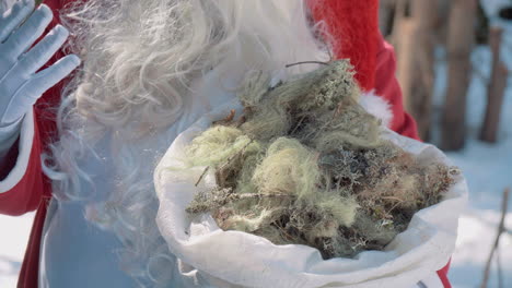 A-plastic-bag-full-of-moss-Santa's-hands