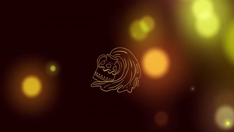 Animation-Von-Krug-Und-Wasser-Des-Sternzeichens-Wassermann-über-Herunterfallenden-Bunten-Blendenflecken