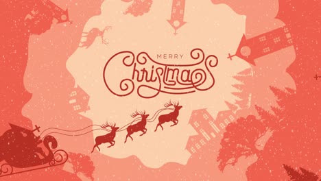 animated merry christmas background with parallax effect