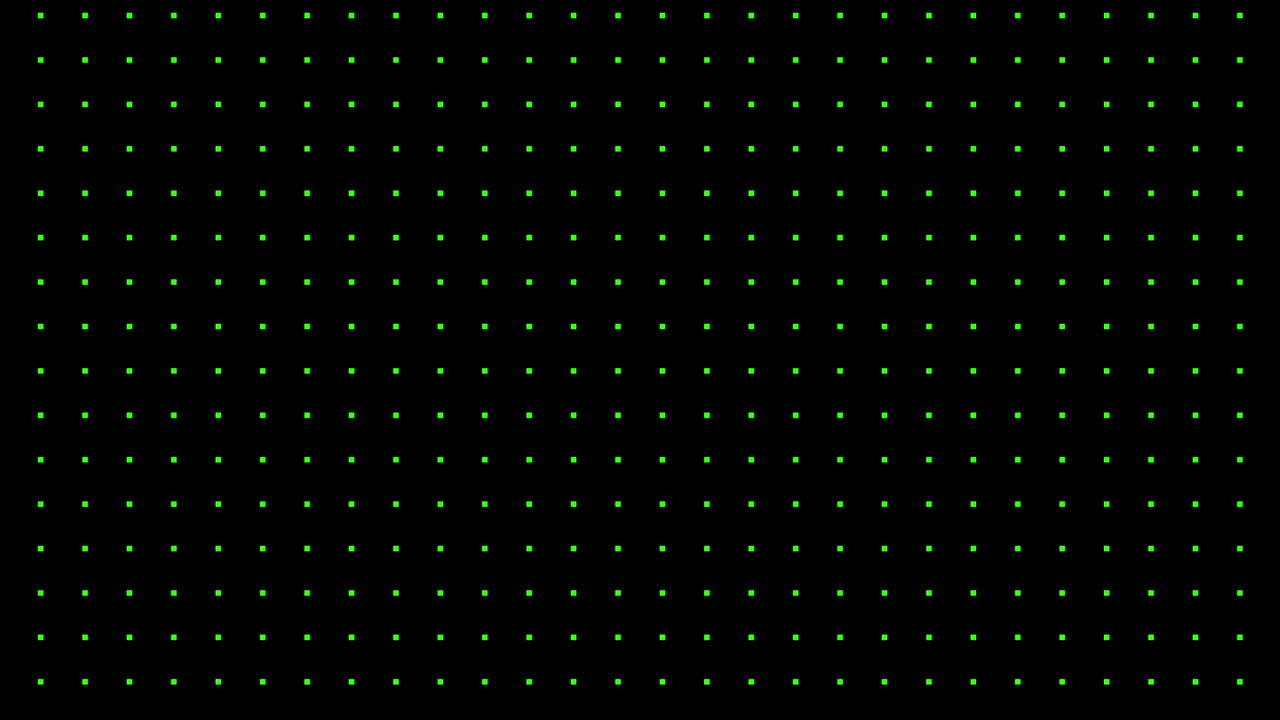 Repeating Green Square Grid Pattern on Black Background