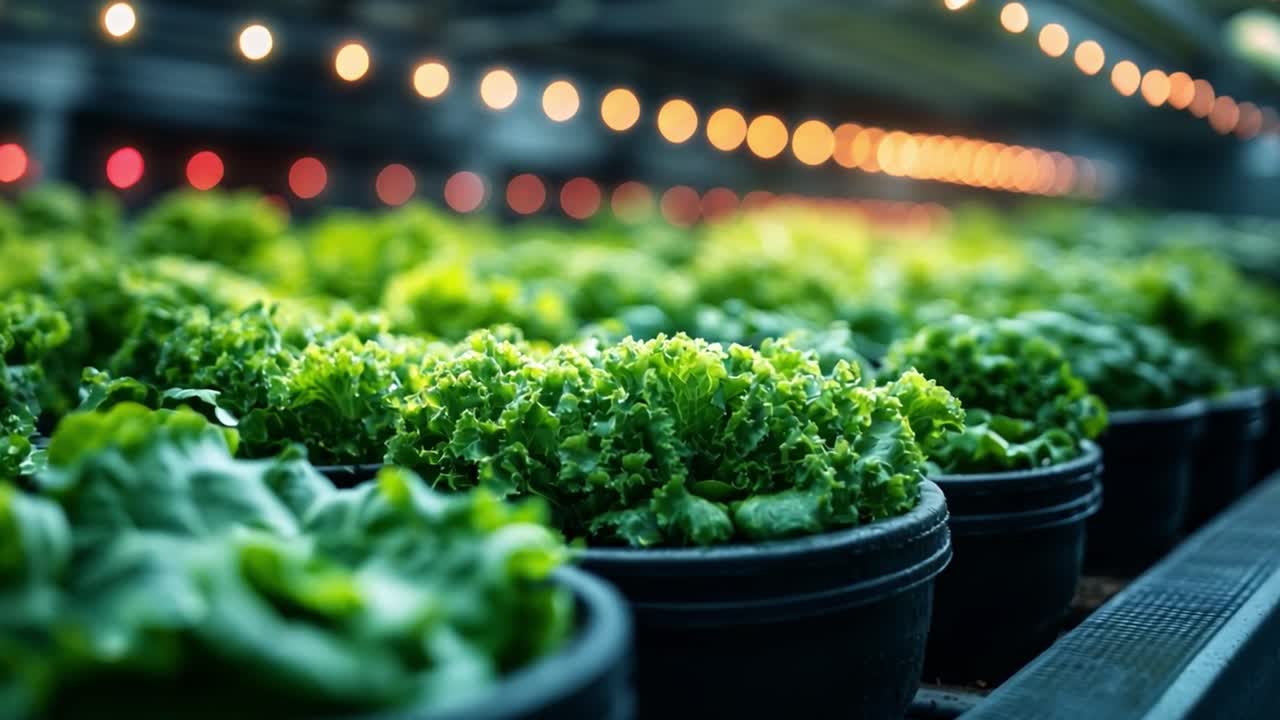 Hydroponic lettuce cultivation in an indoor farm