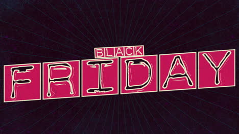 retro black friday text with lines on grunge texture with noise