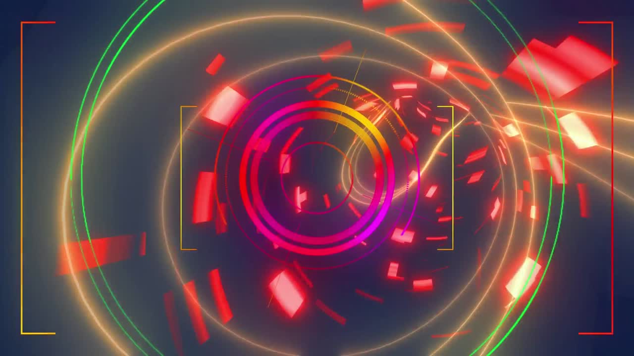 animación del alcance, procesamiento de datos y red de conexiones