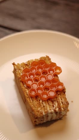 honeycomb cake slice