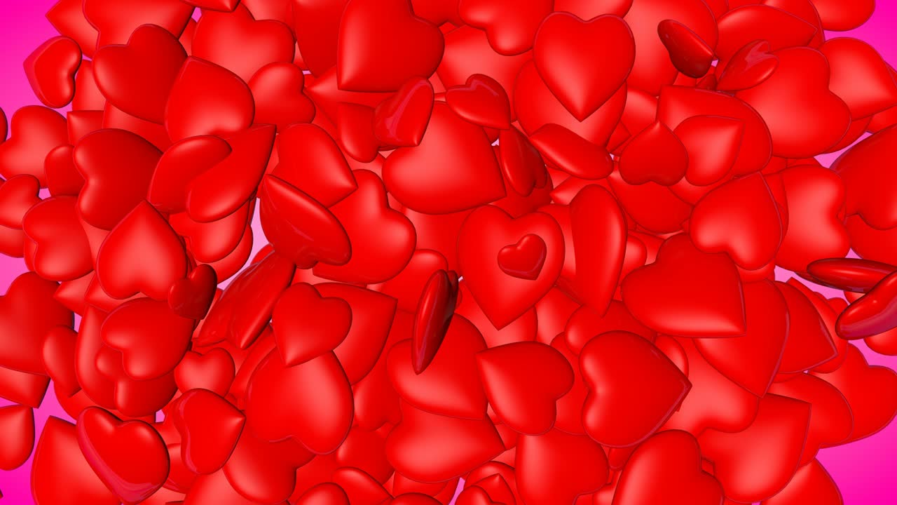 러윈 3d 심장과 발렌타인 데이 배경, 아름다운 심장 비