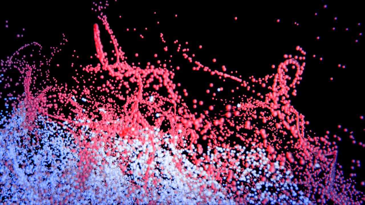 아름다운 거품 모양의 입자들.