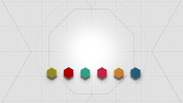 Fundo abstrato de pequenos hexágonos coloridos em movimento