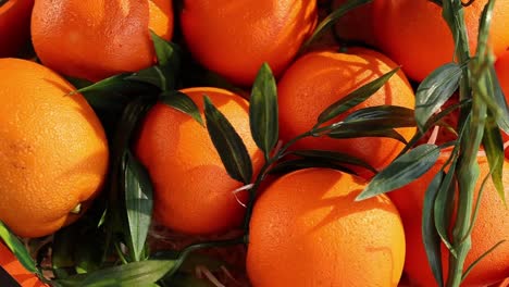 fresh oranges in a box