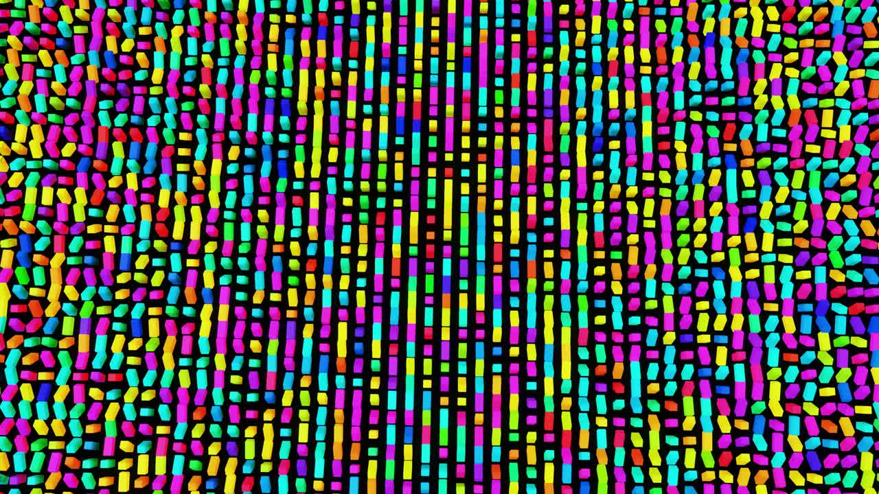 fondo geométrico simple abstracto 3d con rectángulos multicolores en plano en 4k. animación en bucle suave. fondo de diseño de movimiento creativo simple con objetos 3d