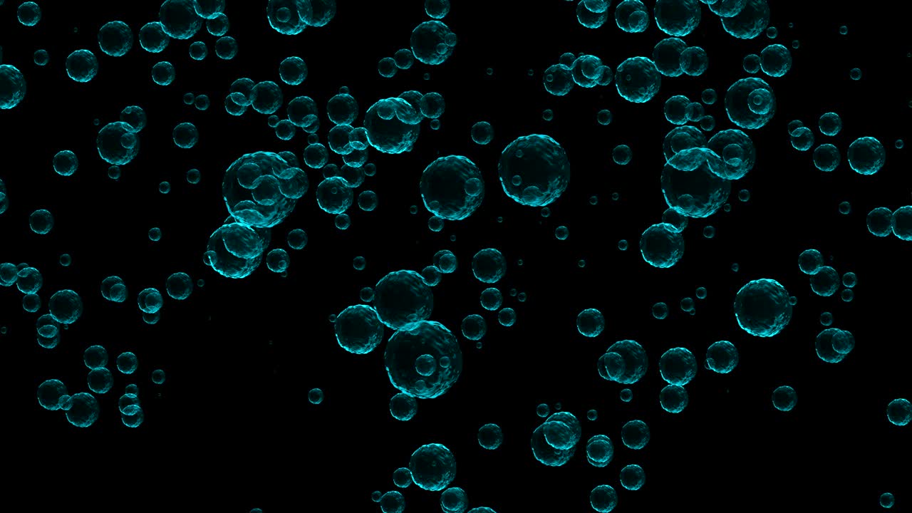 A Swirling vortex of bubbles against a black background