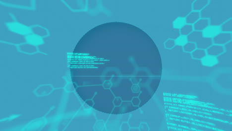 animation of scientific data processing on blue background