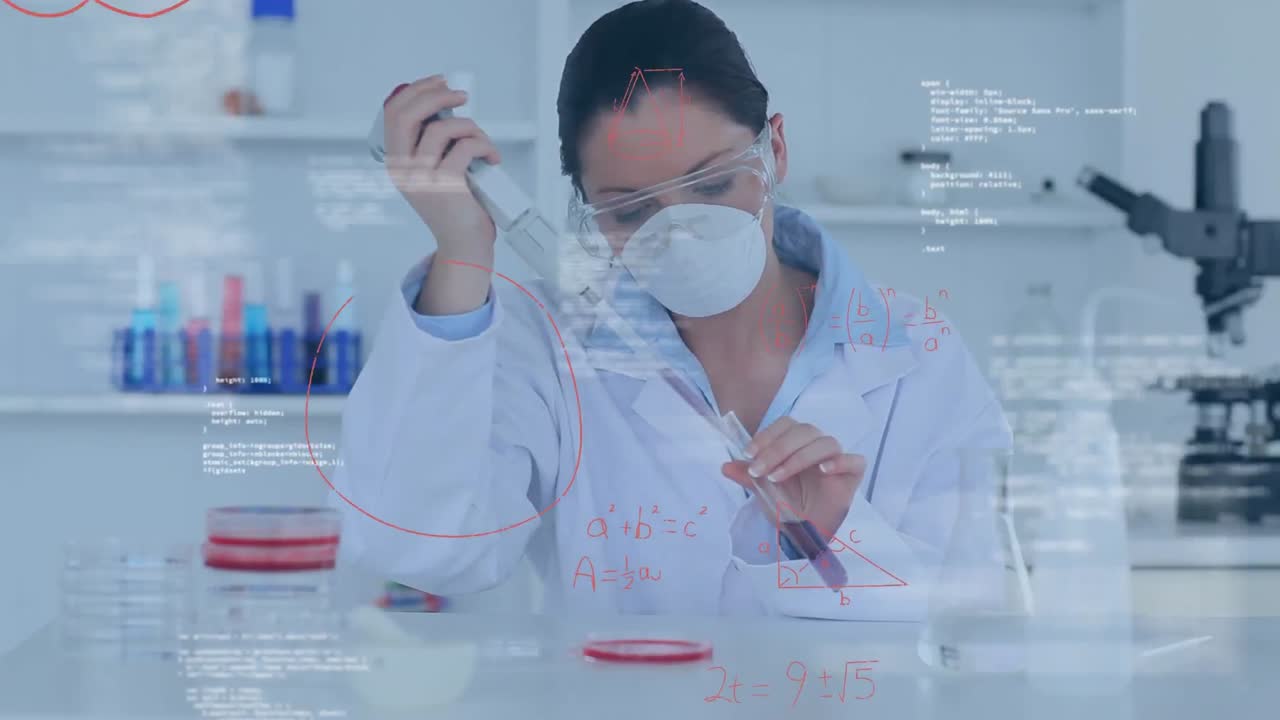 화학물질을 혼합하는 화학자