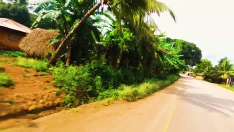 road through a village in africa