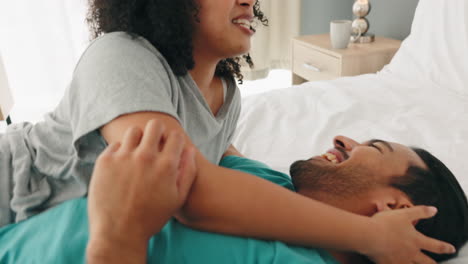 couple, love and bed for bonding