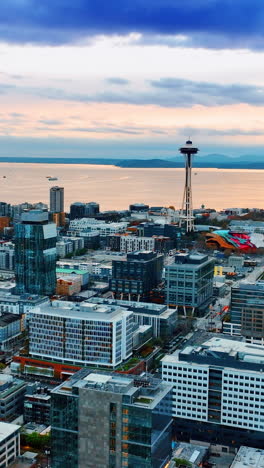 Washington state downtown buildings. American state city architecture. Vertical video