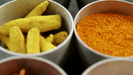 various type spices in bowl 4k