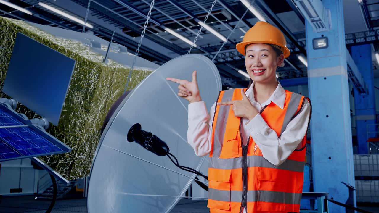 위성 장비를 점검하는 엔지니어