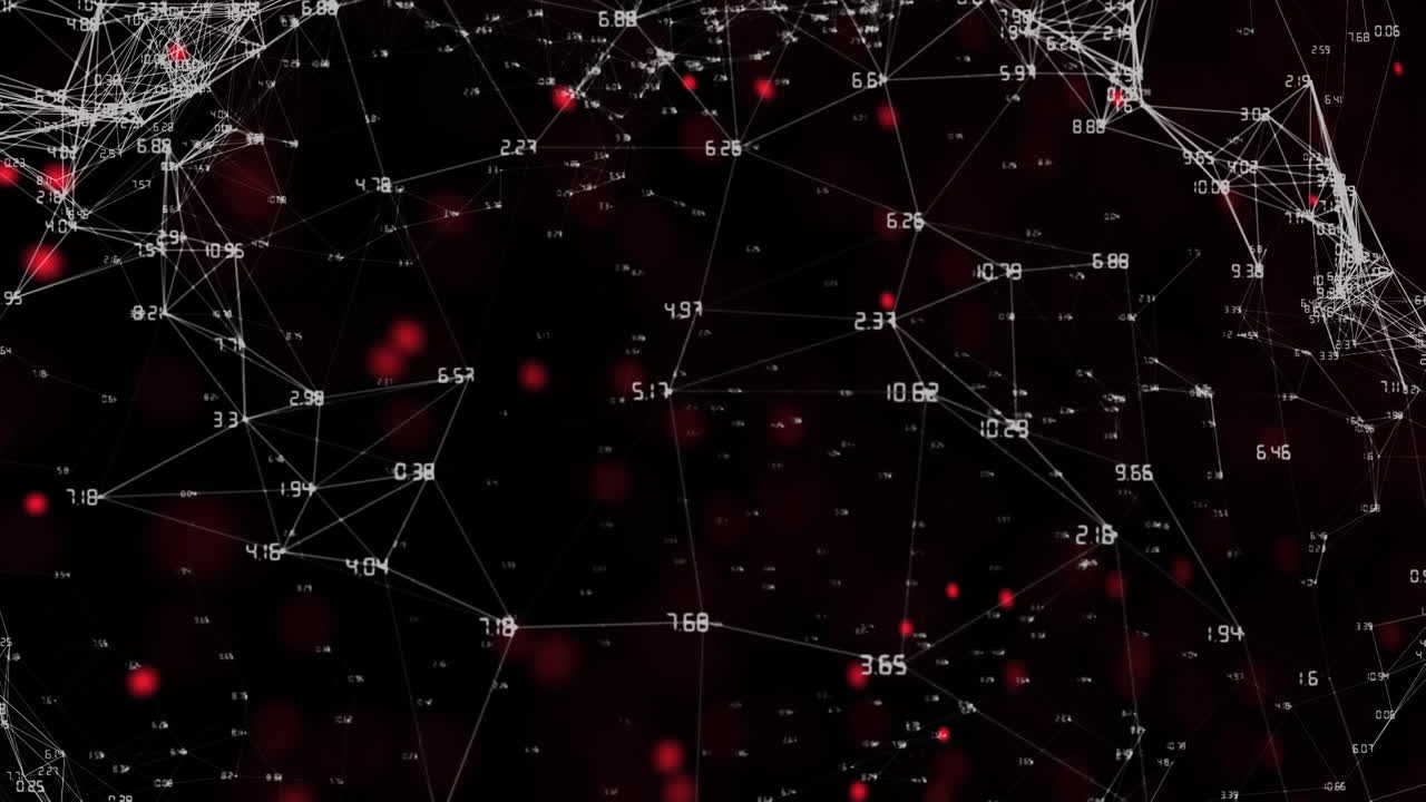 animación del procesamiento de datos y las moléculas en fondo negro