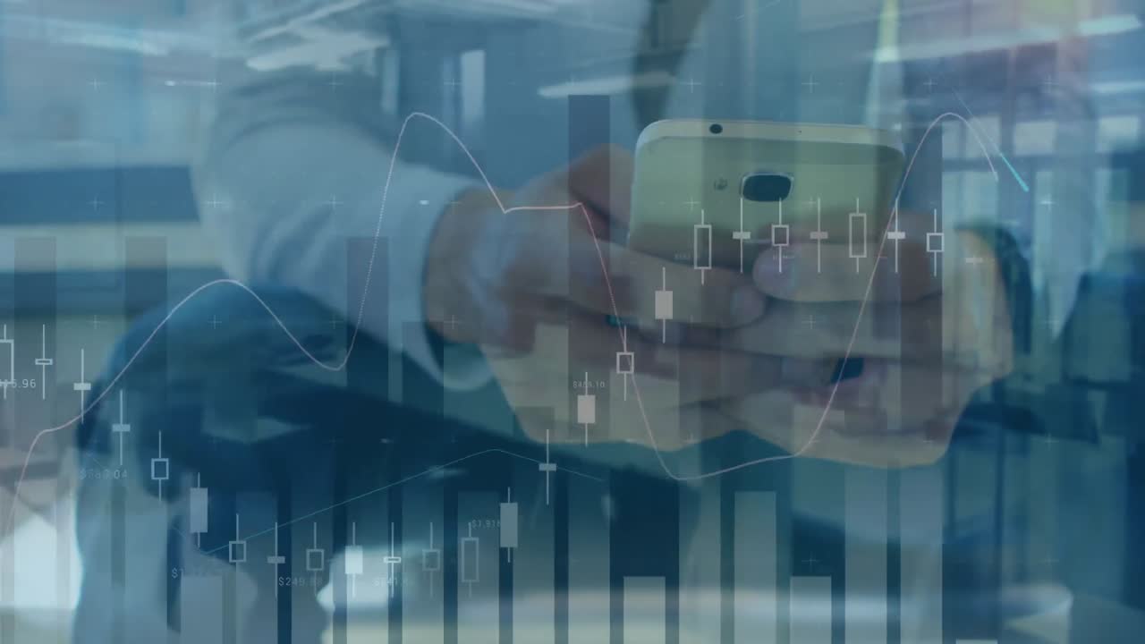 uomo che usa smartphone e dati