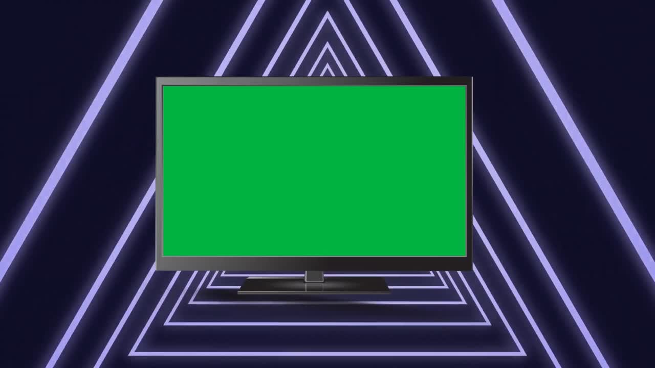 삼각형 터널에 있는 텔레비전