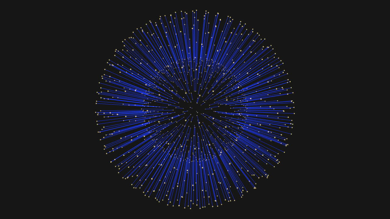 Abstract futuristic sphere with neon dots in dark space