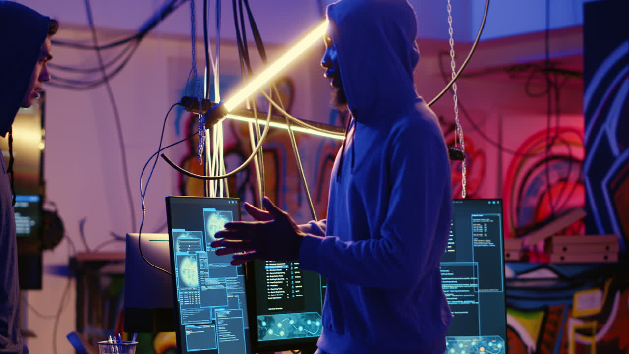 hacker enseñando a un nuevo miembro cómo romper