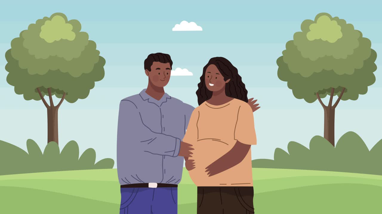 young afro couple in the camp characters