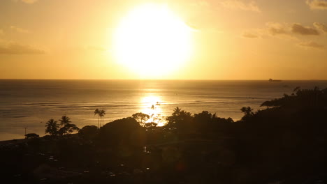 amazing coloreful warm sunset view from the balcony