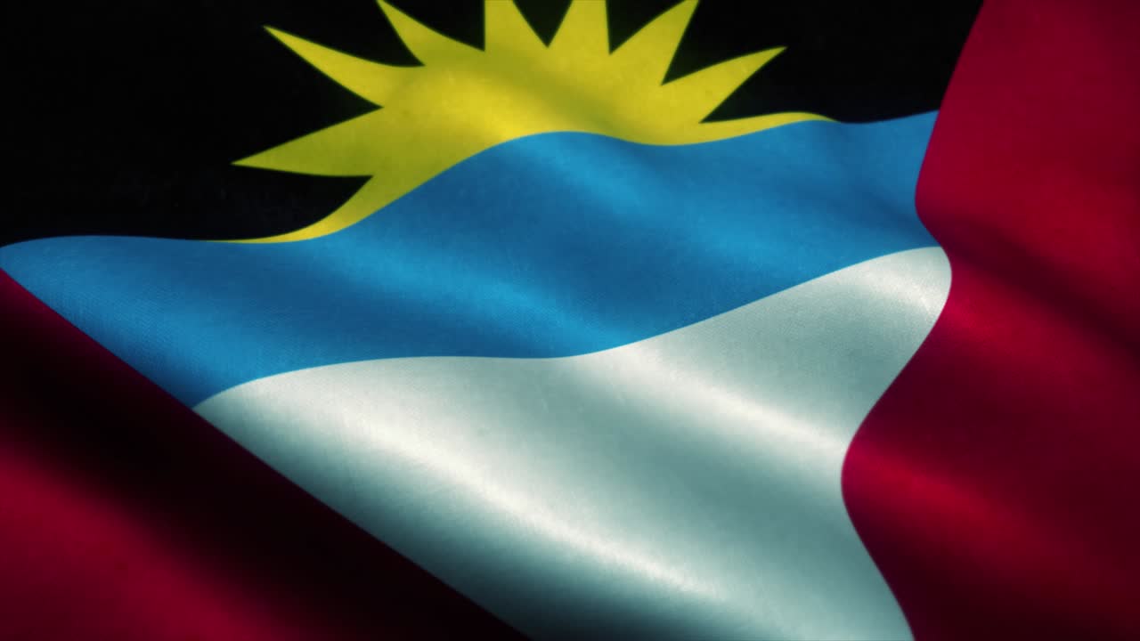 안티구아와 바르부다의 국기 (antigua and barbuda's flag) - 안티구야와 바르브다의 국기를 휘두르는 장면