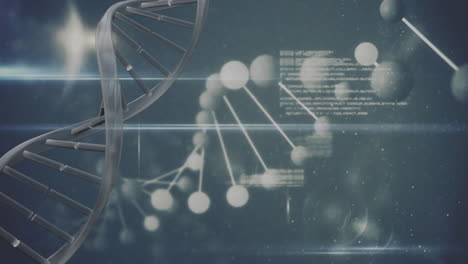 dna helix with digital code