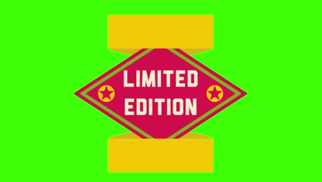 icono de pegatina de un letrero de edición limitada en una pantalla verde en 4k
