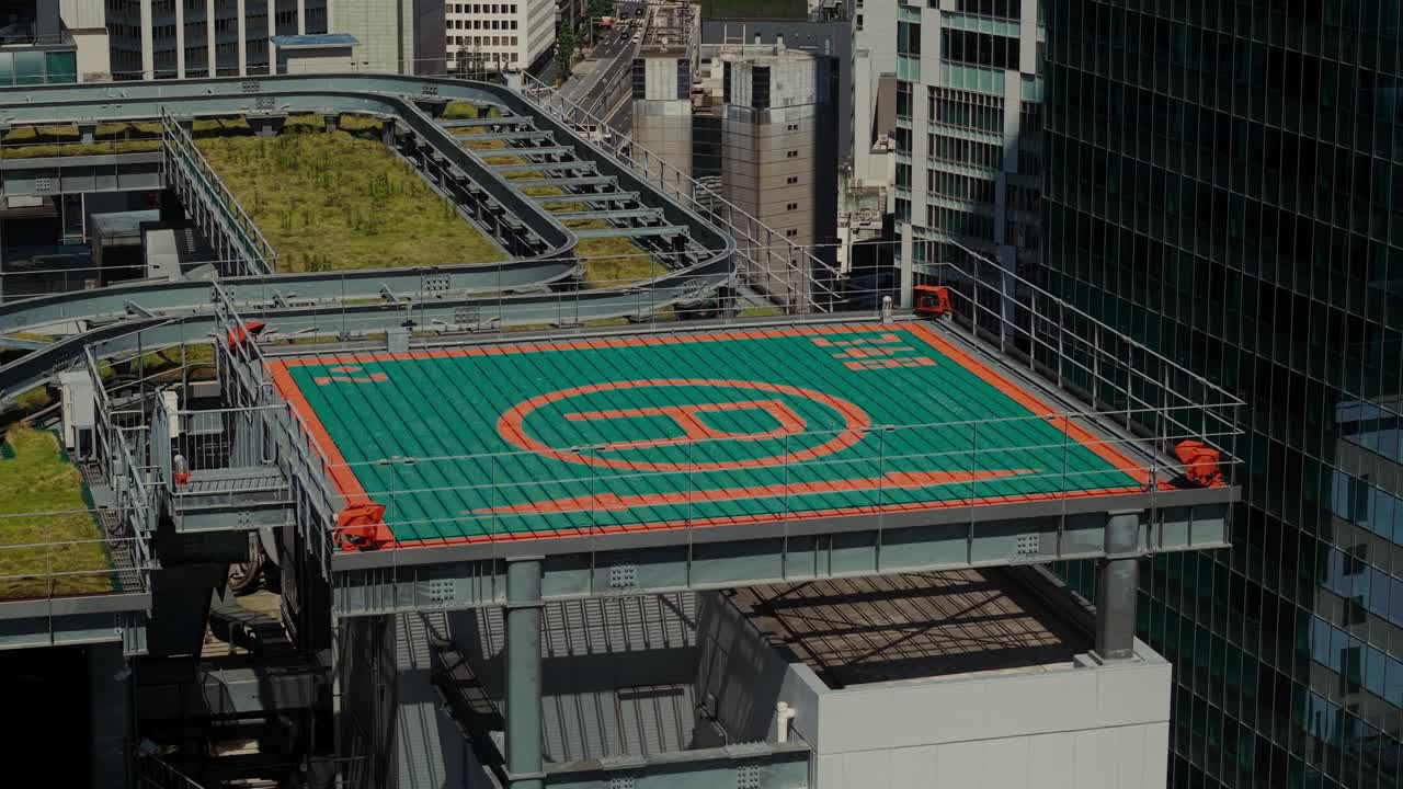 Helipad on a building rooftop
