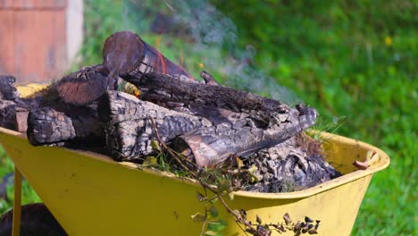 Slow-motion-firewood-in-Castro,-Chiloé-south-of-Chile