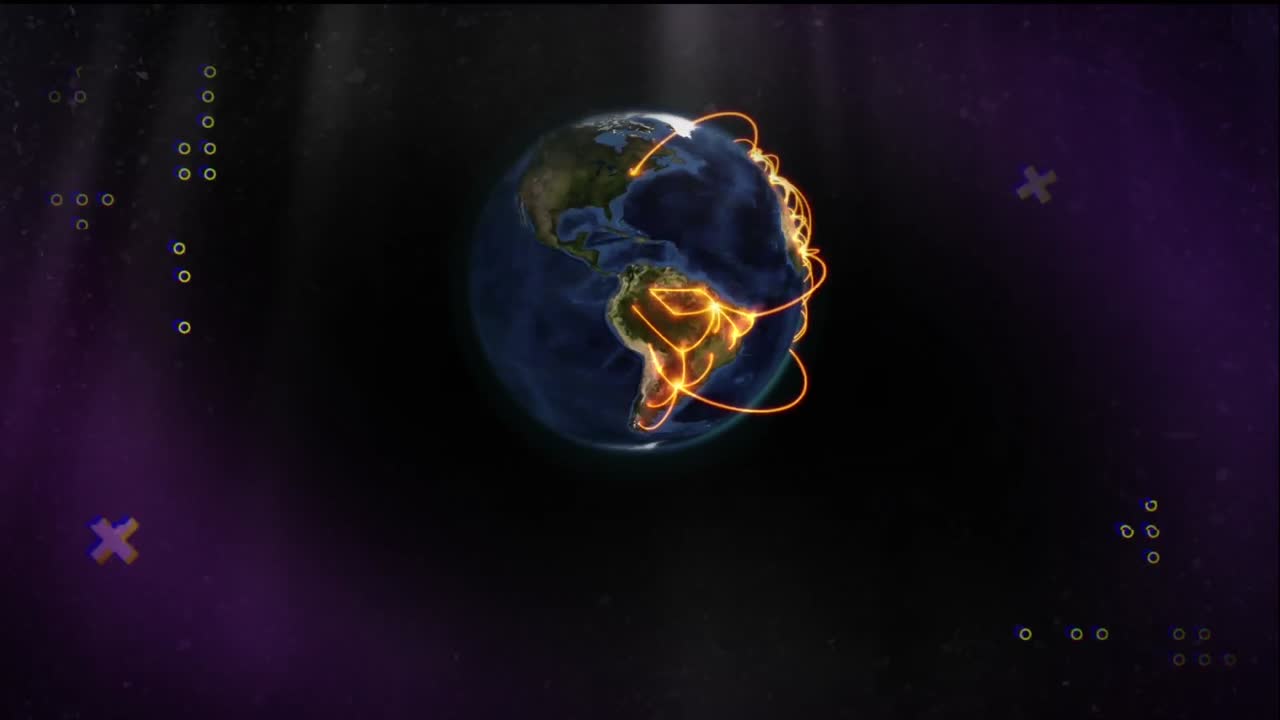 Animation of pattern moving over globe