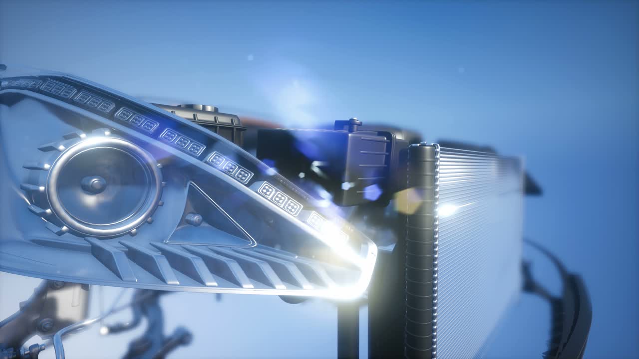 자세한 자동차 엔진 및 다른 부품