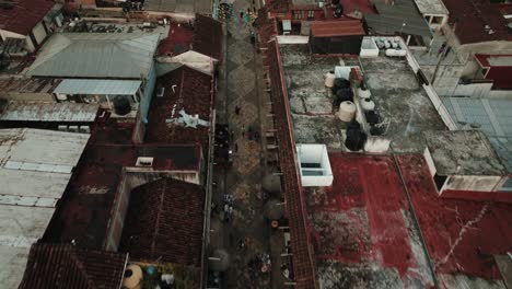 street guadalupe in san cristobal de las casas, chiapas, mexico - aerial shot