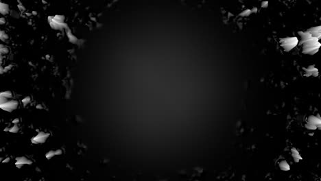 fondo animado de ferrofluido negro y blanco con espacio de copia