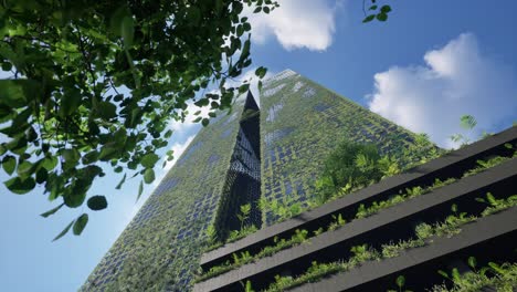 modern skyscraper with vertical garden