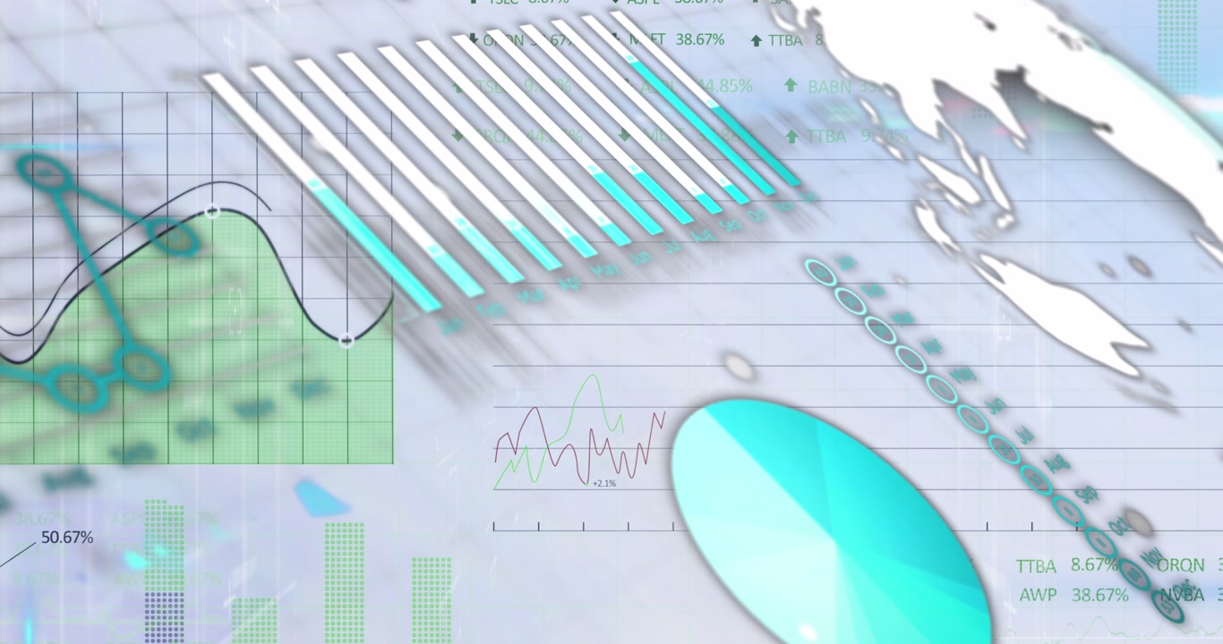 Animation of data processing on white background