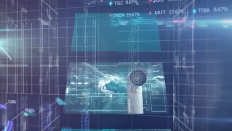 Animation-of-security-padlock-and-data-processing-over-computer-circuit-board