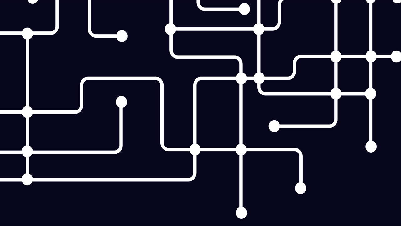 animación de la red de conexiones sobre fondo negro